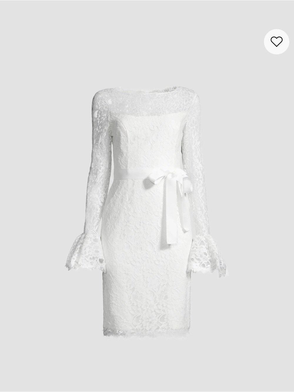 Elegant White Lace Long-Sleeve Dress